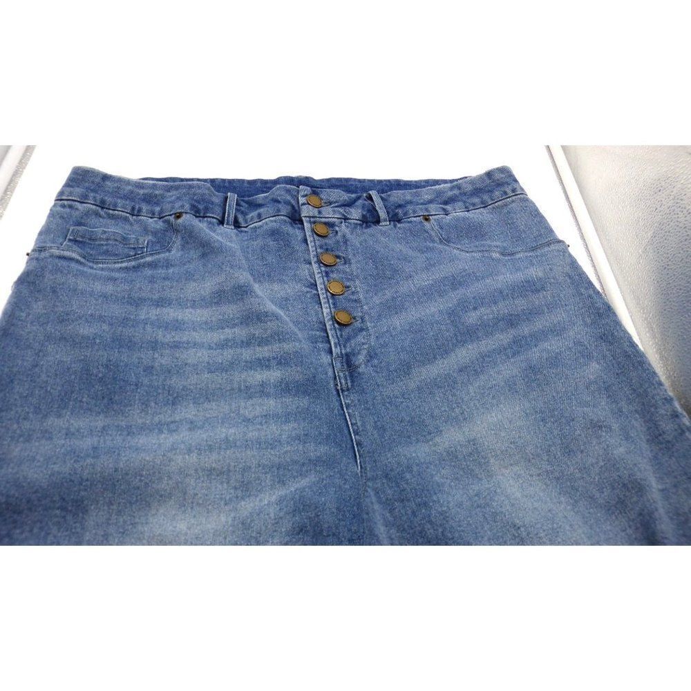 Nina Parker Trendy Plus Size Button-Fly Distressed Boyfriend Jeans, 18W - Picture 5 of 12